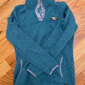 LL Bean Quarter Snap Fleece Jacket Pullover size S